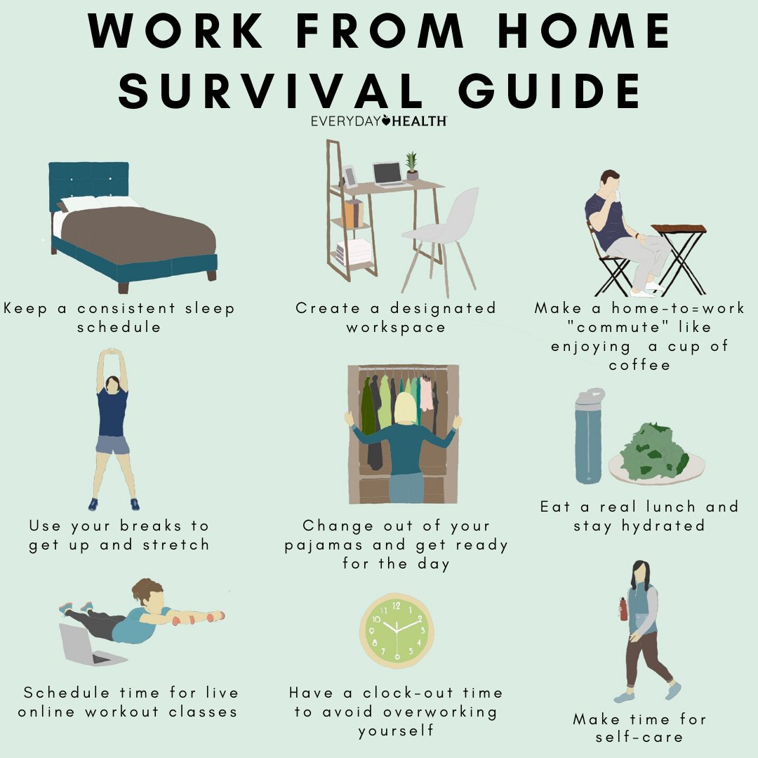MacarthurJobs01's tweet photo. Work Wellness Wednesday! With a lot of us working from home here are some survival guides that may help. https://t.co/heF6PvBOVl