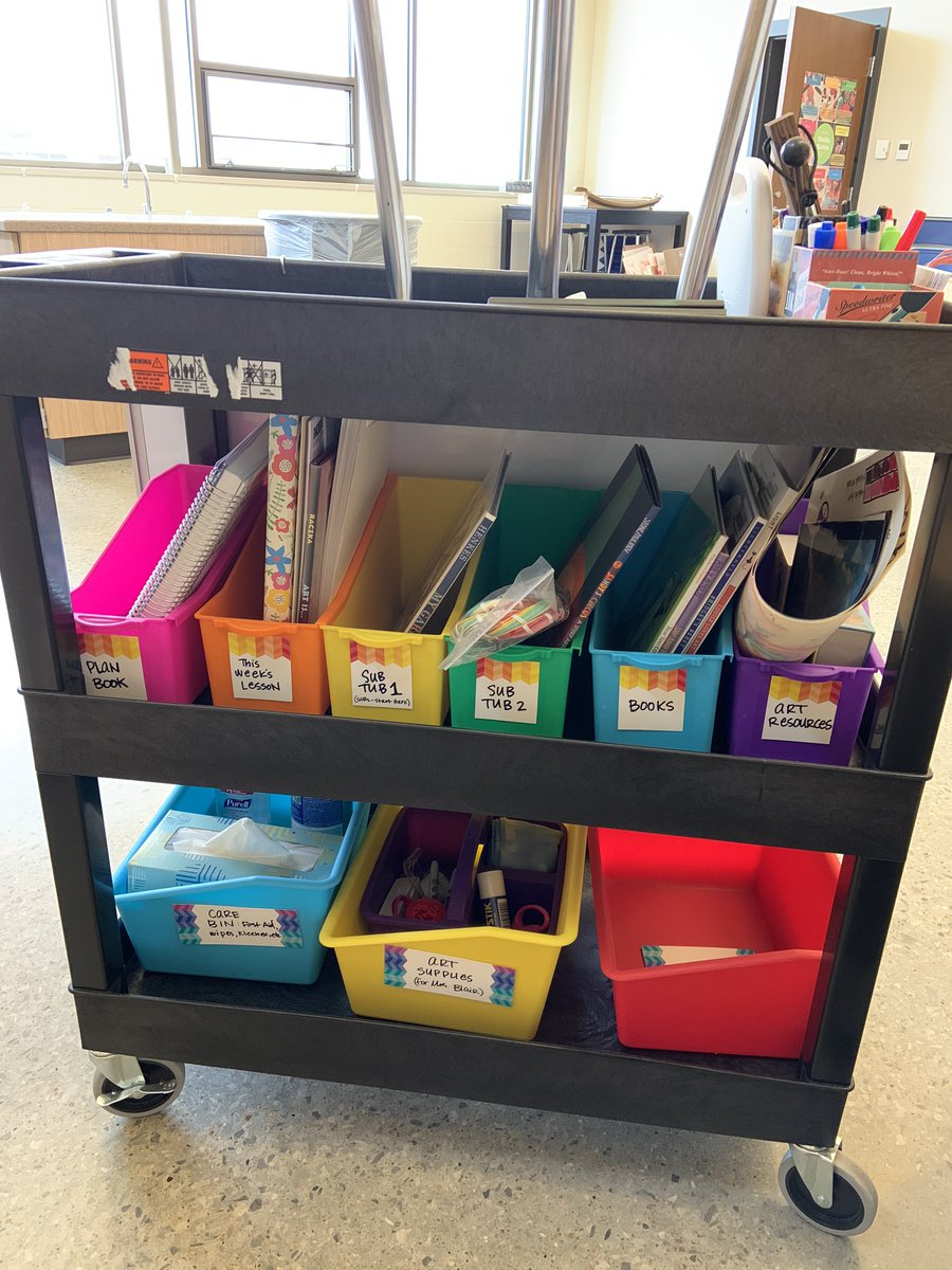 My art “room” looks a little different this year but I can’t wait to see what creative things my fabulous artists will make. <a href="/BVWolfSprings/">Wolf Springs Elementary</a> #BackToSchool #KSArtEd