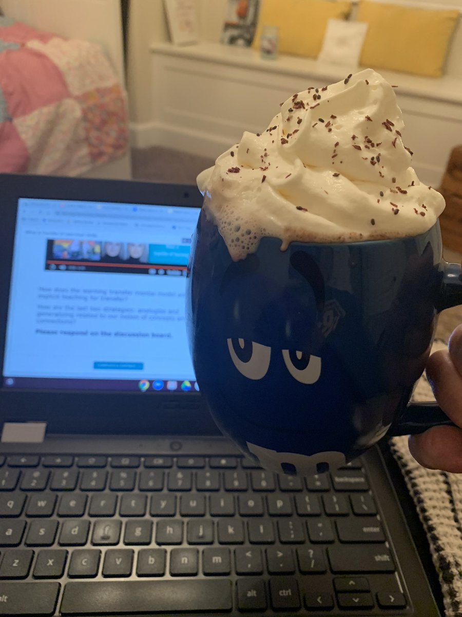 My daughter made the most amazing hot chocolate while I worked on my #learningtransfer homework! #lifelonglearner #conceptualunderstanding