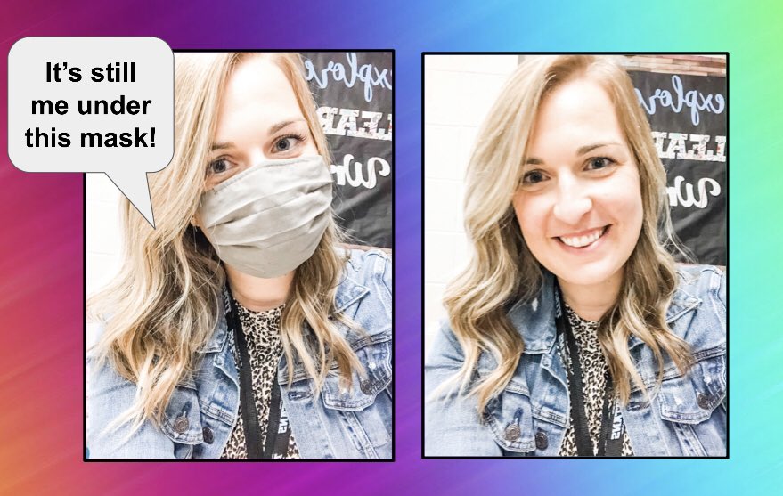 As I welcomed some of my kiddos today during our mini conferences, I couldn’t help but show them what their teacher actually looks like! Learning to smile with my eyes this year! 👀❤️