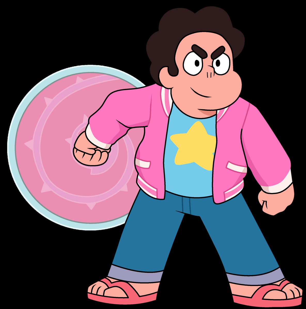 1. All of his outfits have the colors pink/red, yellow, and blue