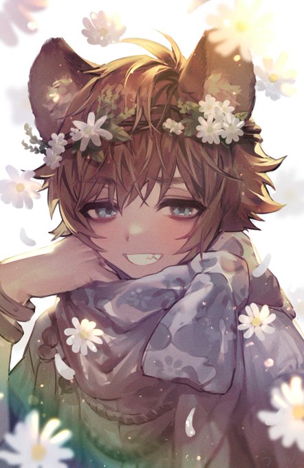 「flower wreath scarf」 illustration images(Latest)