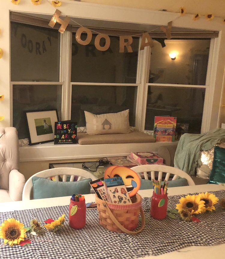 kcranston11's tweet photo. Did a trial run in our learning pod classroom today! Happy new school year, Delilah, Elaina and Samantha! We are all so proud of you! We love you! Good luck! Have a great year! 🍎💜🍏 https://t.co/Bd3NpOVS3B