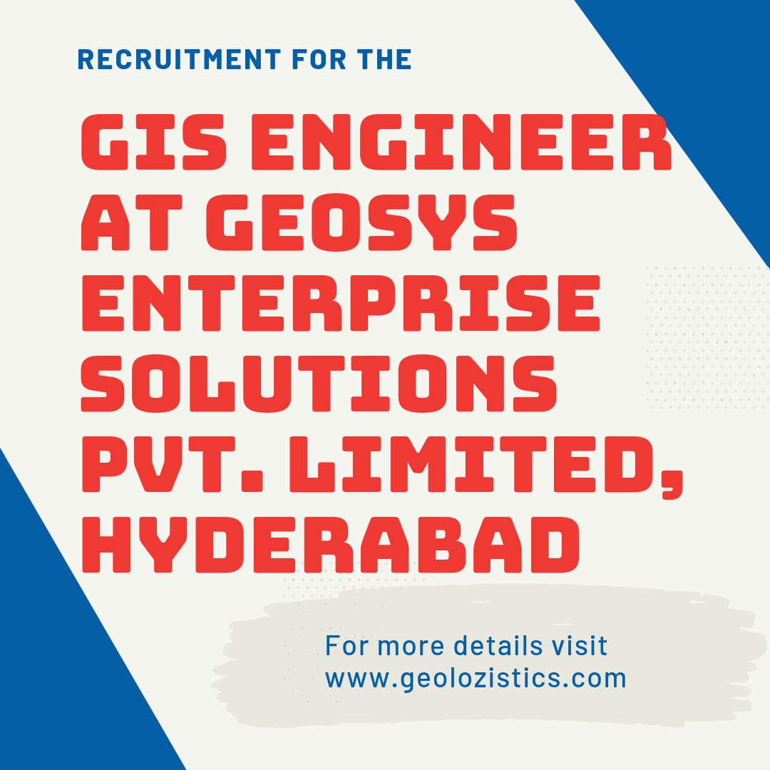 geolozistics's tweet photo. Job update:- 
Recruitment for the "GIS Engineer" at Geosys Enterprise Solutions Pvt. Limited, Hyderabad. 

For more details visit https://t.co/xQ0TY1SknJ
______________________
#GIS #job #Recruitment  #hyderabad https://t.co/s9Dbo4va6O