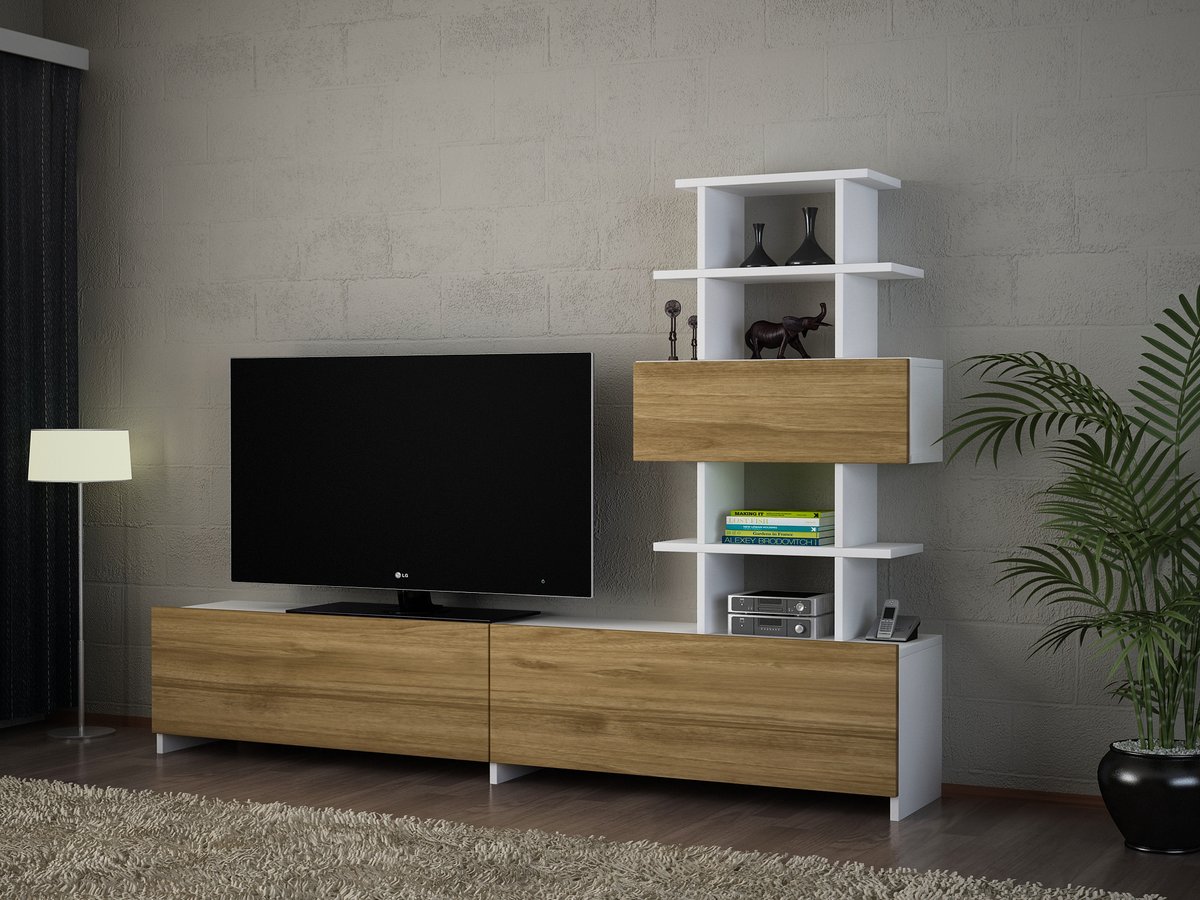 DoseModern's tweet image. With the help of this unit, you can keep your television and other essentials. Get this DORIS White and Walnut TV Unit for only $459.06 on our website! #doseofmodern LINK: bit.ly/3h9v0ZX
