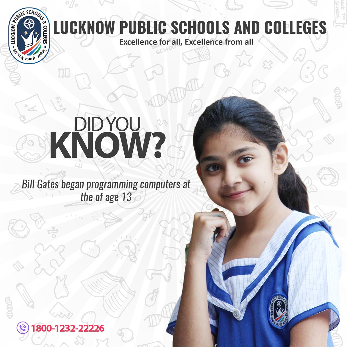 LucknowPublic's tweet photo. Why stop yourself, start coding and be the next young Bill Gates.
#billgates #coding #genius #computerisfun #didyouknow #lps #lpc #lpscians #lucknowpublicschoolsandcolleges #digitalindia #admissionsopen #onlineclasses #onlineadmissions #bestschoolinup #bestschoolinlucknow https://t.co/X6agEgjlcw