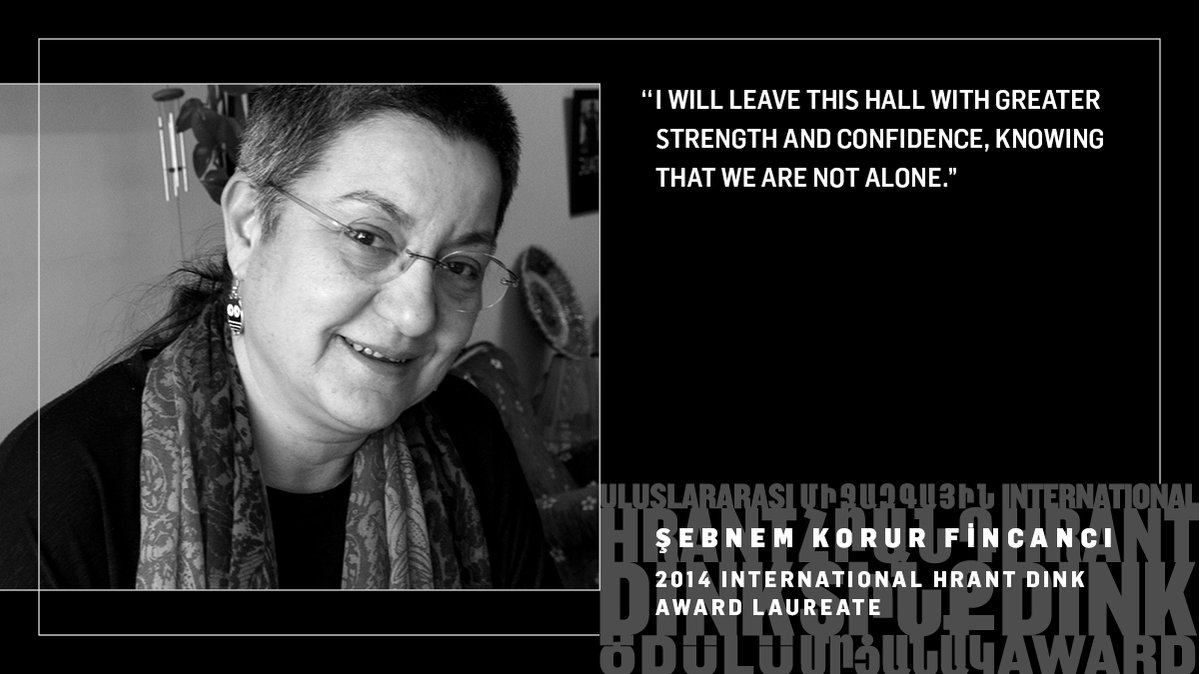 HrantDinkFnd's tweet photo. #HrantDinkAward is presented annually on September 15th to those working for a world free from discrimination, racism and violence 2013-2014 laureates are @natasakandic @CmrtesiAnneleri @angie_zelter @SKorurFincanci #humanrights #antinuclear #StrongerTogether https://t.co/RPscDXuI7y