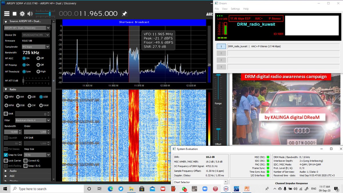 KRThamminana's tweet photo. #RadioKuwait Int #drmdigital 11970 kHz reception in #Vizag
@lambdaprog 
@YogendraPal9 
@drmdigitalradio 
@LondonShortwave 
@drmna_info 
@SWLingDotCom 
@WRTHinfo 
#drmlog https://t.co/S3oeX7ypaA