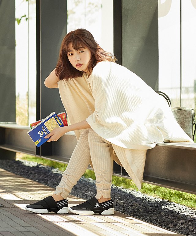 池田エライザさんによる、ルコックスポルティフシューズの2020FW