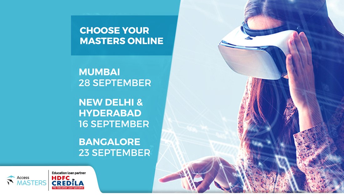 CredilaFinserv's tweet photo. Meet admissions reps from top universities, find your dream school and get personalized advice on your Master’s application. Join the Access Masters free online event on
16th Sep in New Delhi &amp; Hyderabad.
https://t.co/XWC60SYMOw 
#hdfccredila #AccessMasters
 @AccessMasters https://t.co/qnArt8LqjG