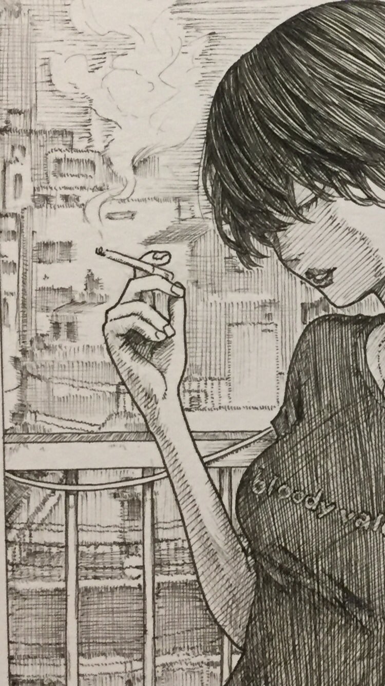 平 勘人 やっと完成しました 作品タイトルは 消えた煙と醒めぬ酔い です 酒と煙草と女 展 はgallery螺旋にて9月18日から22日の期間開催いたします カフェ内での開催となりますのでワンオーダーをお願いします 酒煙草女螺旋 アナログ絵