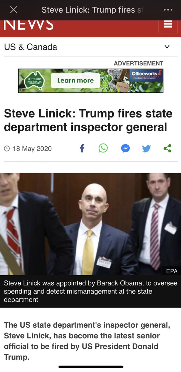 Yesterday, China awarded the highest honors to experts who have contributed to the fight against covid19.Just kindly remind you how the US treats their experts during this pandemic.A thread1）Steve Linick: Trump fires state department inspector general