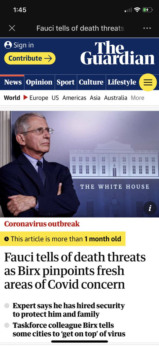 6）Fauci tells of death threats