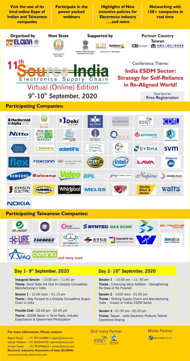 melssindia's tweet photo. Visit us at the 11th Source India - Virtual (Online) Edition organised by @ELCINA_INDIA on the 9th-10th Sep 2020.
https://t.co/n2JUTdQvoA
#electronics #electronicsmanufacturing #makeinindia #ELCINA #sourceindia #MELSS https://t.co/HYz2uBC6RU