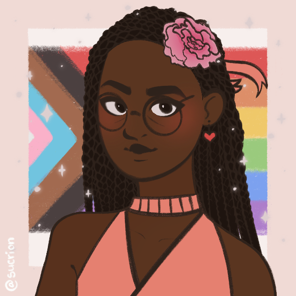 SUCRION IMAGE MAKER by @.sucrion>8 skintones>lots of noses>several lips>textured hair, braids, etc>3 hijabs>pride flag bkgs https://picrew.me/image_maker/400653