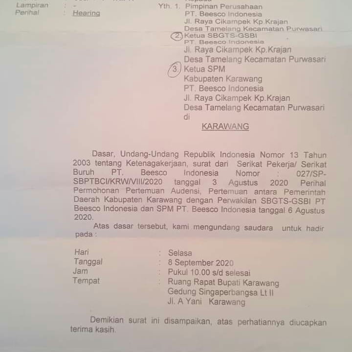 BciSpm's tweet photo. Pt.Beesco Indonesia dam @asics tidak patuh hukum. 
#shameOnyouBeesco
#shameOnyou @asics
#BOYCOTT @asics
#pekerjakankembali37orang
salam✊
BERANI MELAWAN PENINDASAN👊 https://t.co/1lAqC8Q7PE