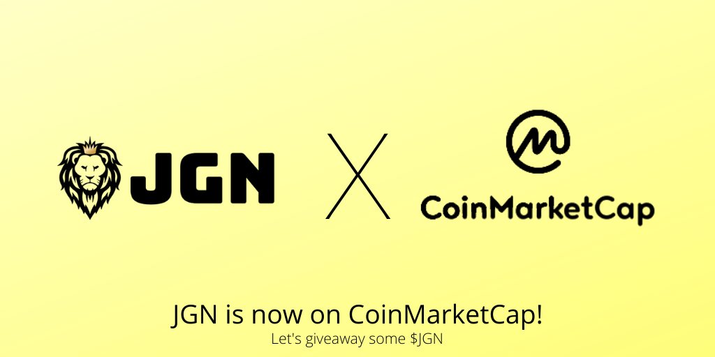 JGNDeFi's tweet photo. 100 $JGN Giveaway - $30 🎁

To celebrate $JGN being added on @CoinMarketCap!📈

✅Retweet &amp; Follow us to enter.

Goodluck!🤞 https://t.co/jXunAsSPZX
