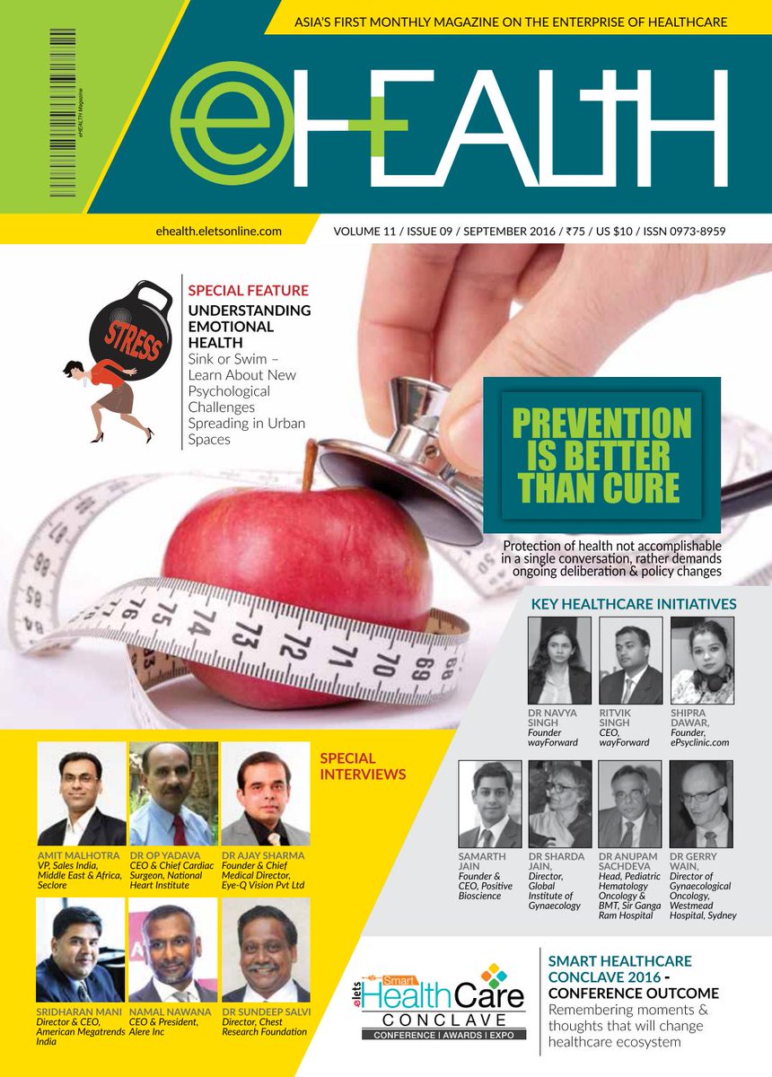 ehealthonline's tweet image. Join Us at 2nd National Health Summit, Rajasthan to Empower Healthcare Sector
#Throwback #Magazine #September2016

Magazine Url: bit.ly/2FcGSgL
Download Url: bit.ly/2GAvrQm