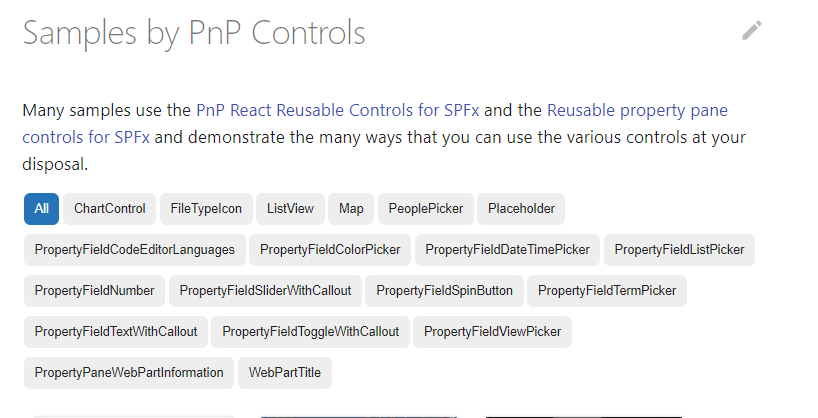 If you're ever looking for #SPFx samples how to use the PnP reusable controls and PnP property pane controls, we've made it easier for you!

You can now find samples by PnP controls at aka.ms/spfx-webparts

What else do you need to be awesome?

<a href="/m365pnp/">Microsoft 365 & Power Platform Community</a> <a href="/M365PnPControls/">Microsoft 365 PnP Controls</a>