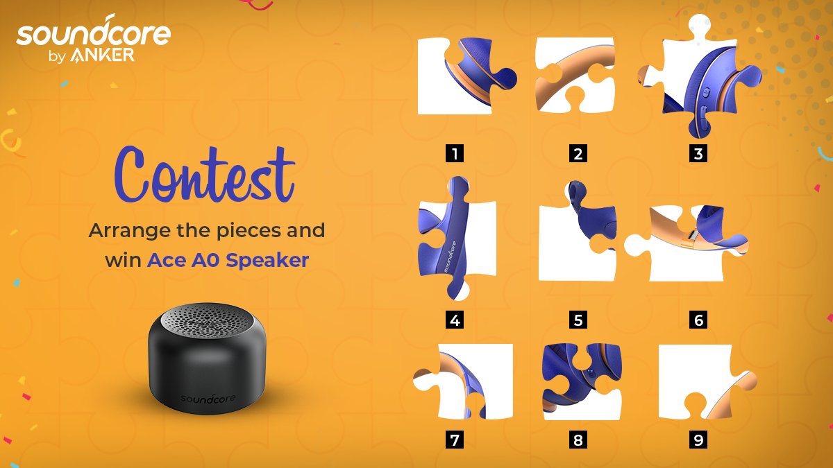 SoundcoreIndia's tweet photo. Contest is LIVE.
#UnscrambleThePuzzle and share the correct form in picture format below in the comment sections. Lucky winners to win Soundcore Ace A0 Speaker.

*TnCs apply
#ContestinIndia #NewContest #ContestAlert #WINSpeaker https://t.co/h3gBRosIkM