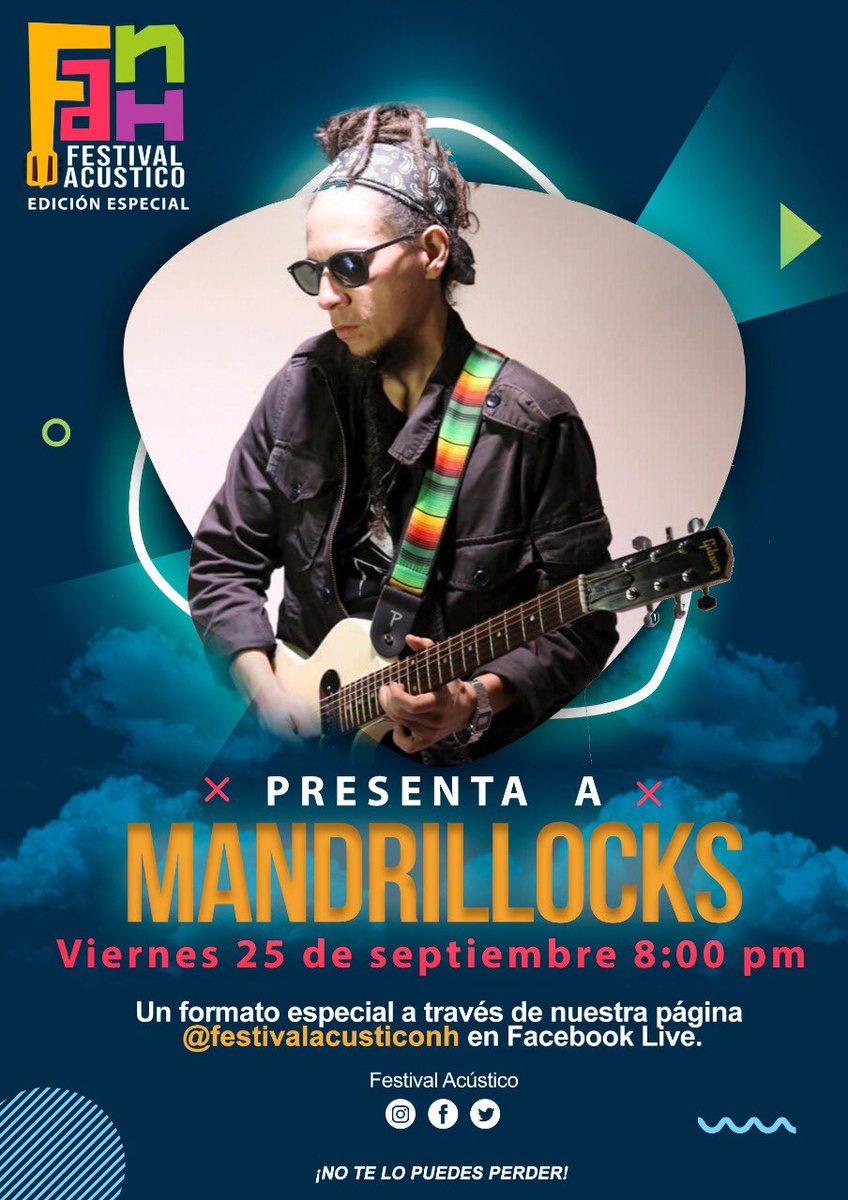mandrilleonel's tweet photo. Este 25
De septiembre estaremos haciendo un show electroacustico en vivo por Facebook a travez de la página de festival acústico NH , @FestAcusticoNH  #showelectroacustico #electroacustico #reggaemusic https://t.co/r25EOiiVhD