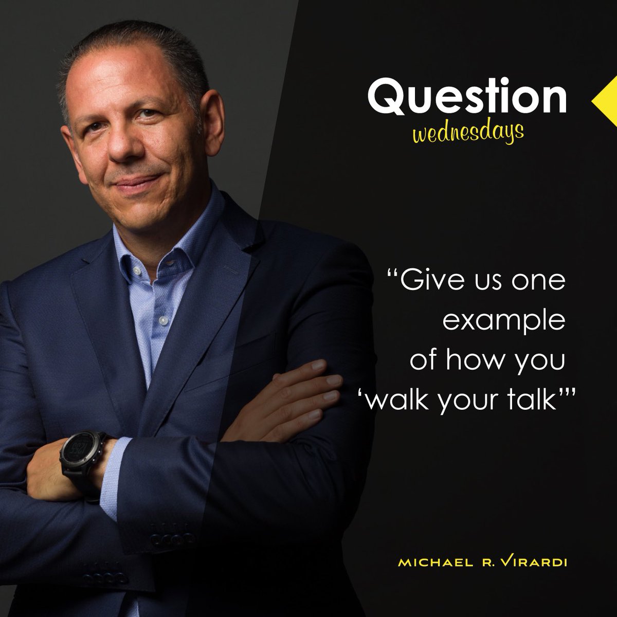 Michael_Virardi's tweet photo. Simply put, to ‘walk your talk’ means to do what you said you can do, or would do and not just make #empty #promises.
Until next Wednesday,
#MVirardi #QuestionWednesday https://t.co/aQz8pINzgV