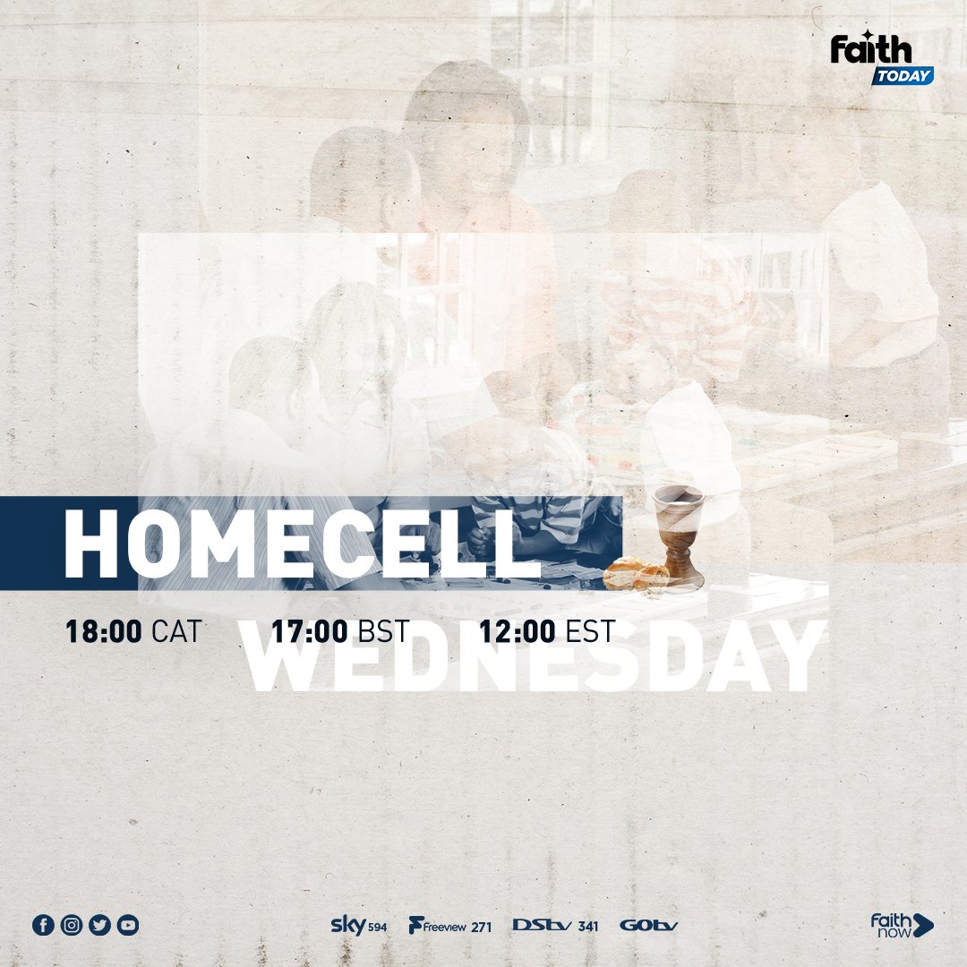 MyFaithTv's tweet photo. Hey, it's Homecell Wednesday today! Roll out the treats and coffee for your family, bring a notebook, pen and your bible but most importantly don't forget to invite a friend, colleague or someone who hasn't heard about Jesus. #myfaithtv #faithfamily #homecellwednesday #faithtoday https://t.co/pApr2mrPf0
