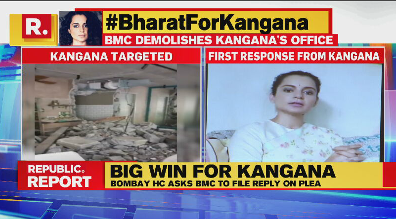#LIVE on #BharatForKangana | Kangana Ranaut hits back at Maharashtra Government, watch her statement here - republicworld.com/livetv.html
