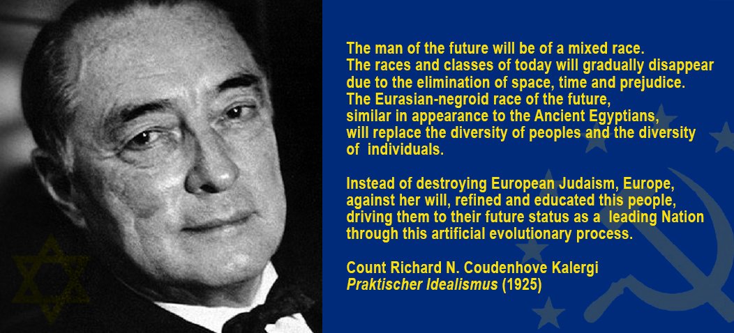 8) According to his vision and the vision of his billionaire bosses such as  #Rothschild,  #Baruch and  #Warburg,  #Europe should be divided into a federation of only 5 states, and the basic idea is the mixing of peoples and races.  http://www.tomatobubble.com/id979.html 