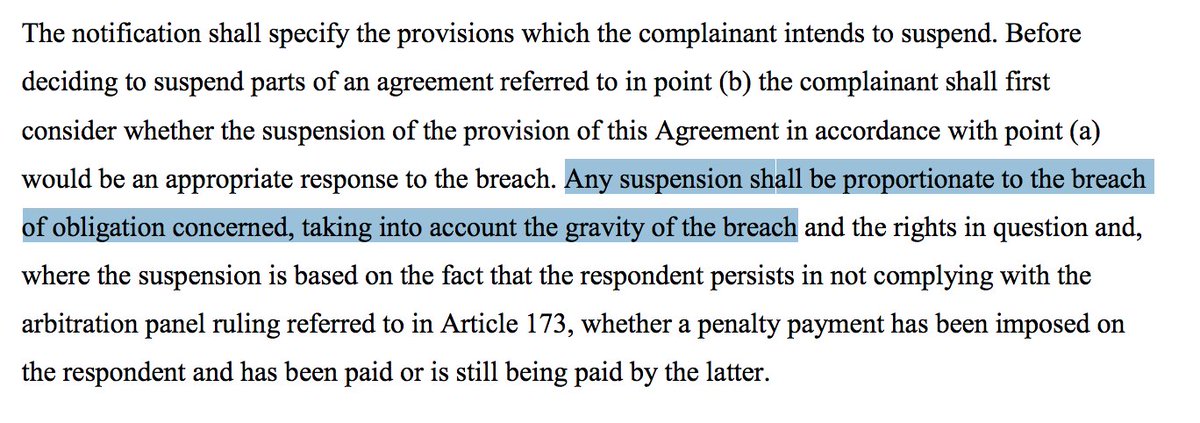 (2) Law of responsibility angle. Under Withdrawal Agreement/law of countermeasures, seriousness/gravity of breach is a key consideration for measuring permissible response, and ‘specific and limited’ breach minimises this factor. Purpose: minimise available measures in response.