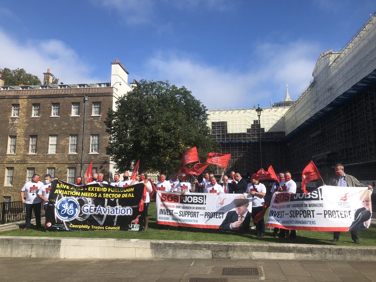 unitetheunion's tweet photo. Fantastic turn out today by our aerospace and manufacturing reps. We will not stop fighting for our members’ jobs and communities #SOS4Jobs #JRS2NOW https://t.co/5mDQD5wyhZ