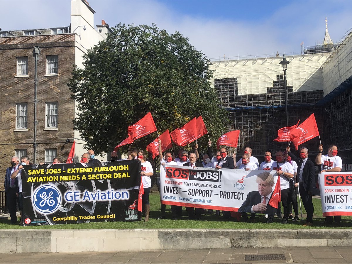 unitetheunion's tweet photo. Fantastic turn out today by our aerospace and manufacturing reps. We will not stop fighting for our members’ jobs and communities #SOS4Jobs #JRS2NOW https://t.co/5mDQD5wyhZ