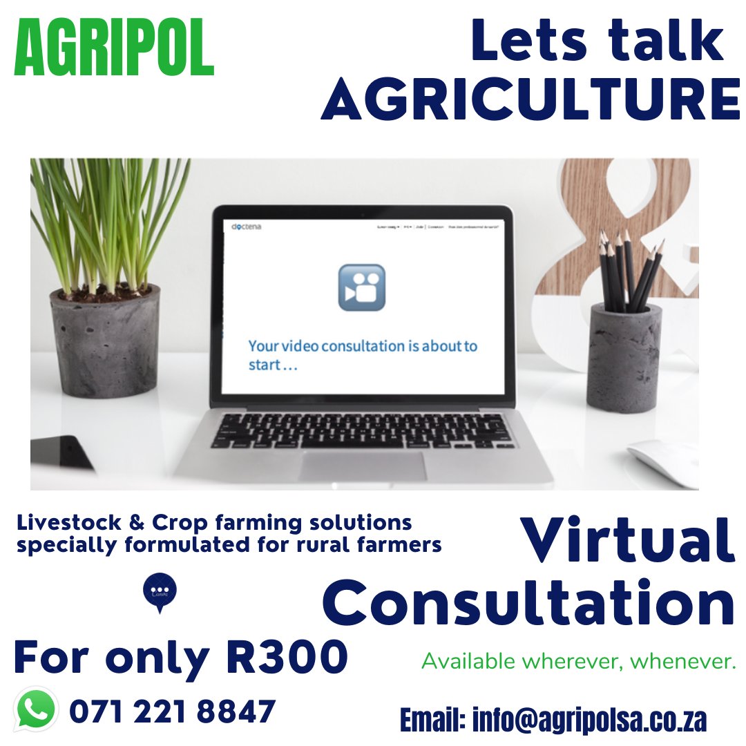 AgripolSA's tweet photo. We are now digital. Anywhere you are in Africa, we can reach you. Consult from the comfort of your farm or home. We assist with the intericacies of both crop and livestock farming in terms of health, production, agri finance, agri economics and agri engineering.
#4IR
#Agripol https://t.co/ITkV96p58c