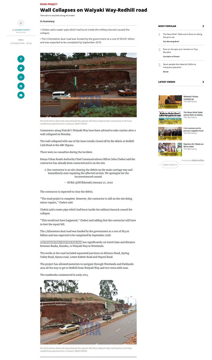 Back in January, an earth retaining wall collapsed.  @KURAroads said it was because of water accumulation behind the wall from a burst pipe. Wrong. It was because  @wu_ltd used the same building blocks they use to build flats in Zimmerman. To cut that last corner.. $$