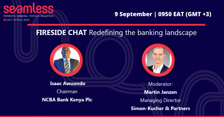 An unmissable keynote up next with Issac Awuondo, Chairman of the Board, <a href="/NCBABankKenya/">NCBA Bank</a> discussing "Redefining the #banking landscape" with Martin Janzen, MD at Simon-Kucher &amp; Partners.

Sign up now to get your pass in time 👉bit.ly/3h9w3Jn

#SeamlessEA