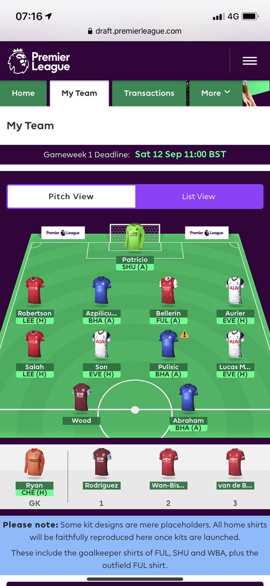 HopefulFpl's tweet photo. Our private draft took place last night. I was first pick and took Salah. Solid midfield but a very week strike force. Requested a few trades so hopefully get some striker strikers. Wilson/Fraser/James Rodriguez we’re not in the draft picks #FPL #FPLFamily #fantasydraft https://t.co/bJ25cyGGGf