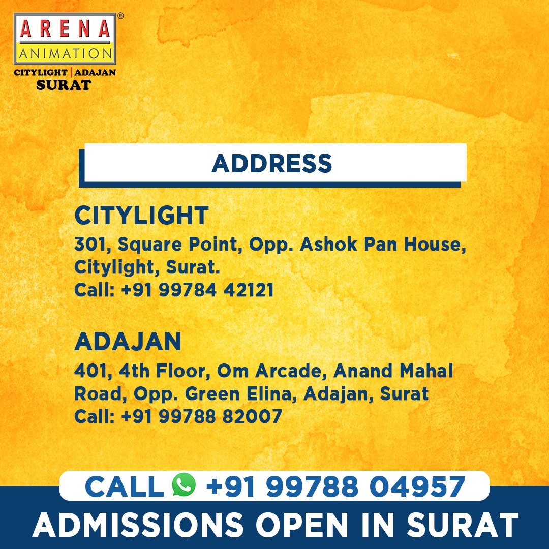 Arena Animation Citylight Surat on Twitter: Arena Animation Citylight Surat on Twitter: