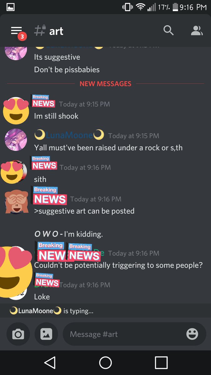 Triggered over her drawing. She then proceeded to make the people feel bad for a Trigger. Stating how it& #39;s stupid to be triggered over something like a drawing. Oh the subject of that, she has also posted that she doesn& #39;t like trigger warnings on food. Below are the screenshots.