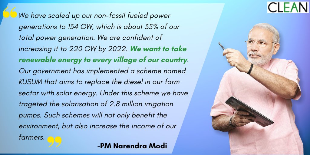 thecleannetwork's tweet photo. @thecleannetwork and its Members totally align with Hon'ble PM @narendramodi's vision and are working tirelessly to further India’s clean energy targets by scaling-up use of Decentralized Renewable Energy in the most remote pockets of the country. https://t.co/BlpgWnDGGu