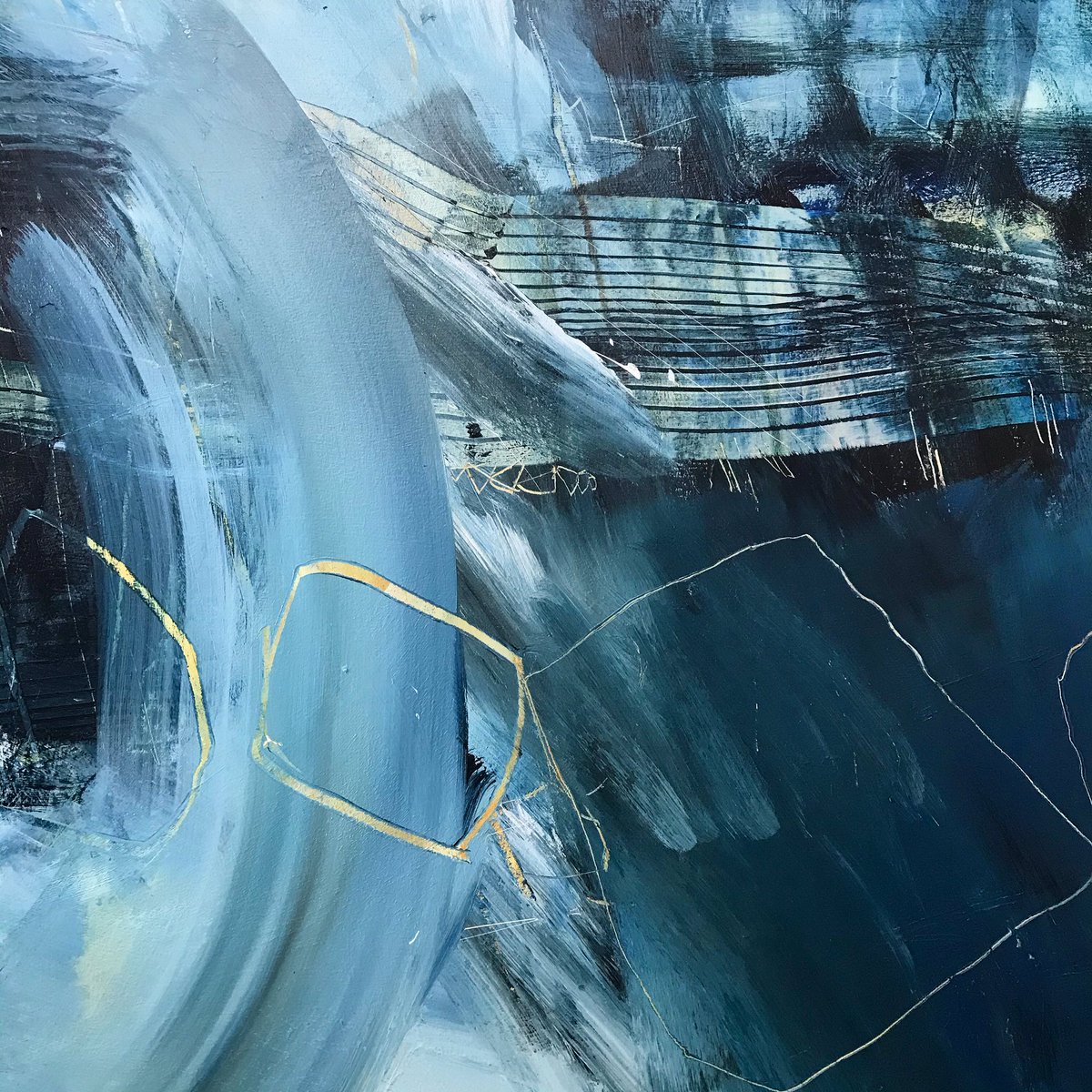 A detail from a painting I was working on last week. One to contemplate for a while. 102cm x 102cm. #abstractart #abstractexpressionism #seapainting #expressionism  #expressiveart #Cornwall #cornishartist #landscapepainter #contemporaryart