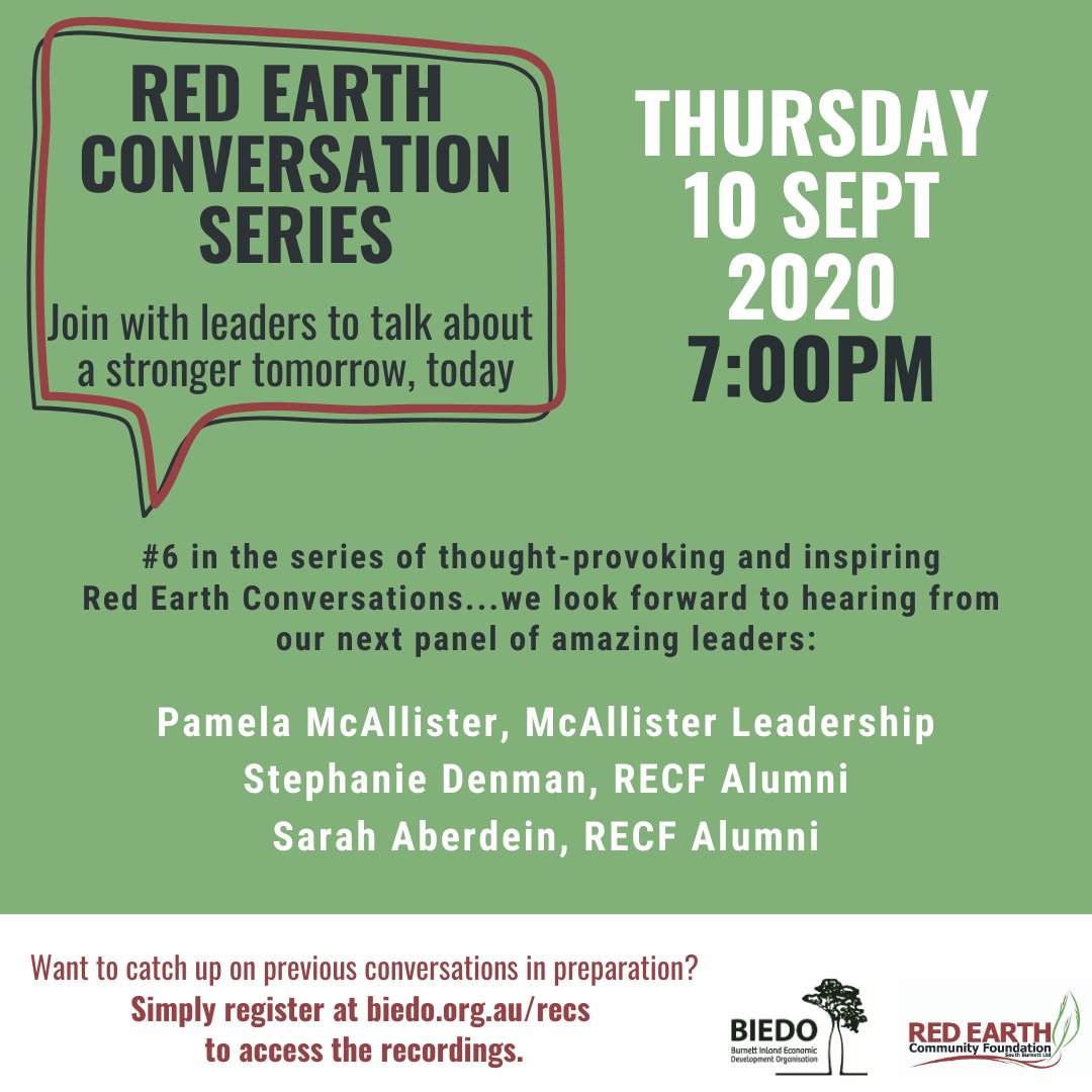 Did you know that applications for the Red Earth Community Leadership Program 2021 will open soon? If you're interested to find out more (or tap someone you know on the shoulder!), join us for tomorrow's Red Earth Conversation Series (online) from 7pm  ➡️…