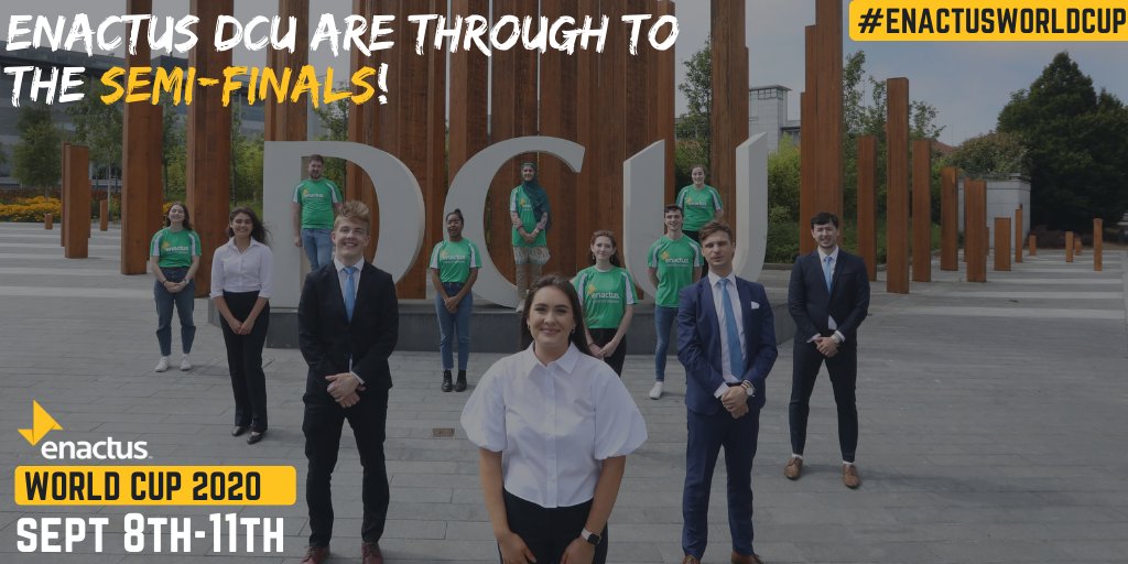 The results are in! We are delighted to announce that @EnactusDCU have progressed to the Semi-Finals of the @enactus World Cup! It's an incredible achievement to get this far in the competition and they are now ranked in the top 1% of Enactus teams worldwide! #EnactusWorldCup