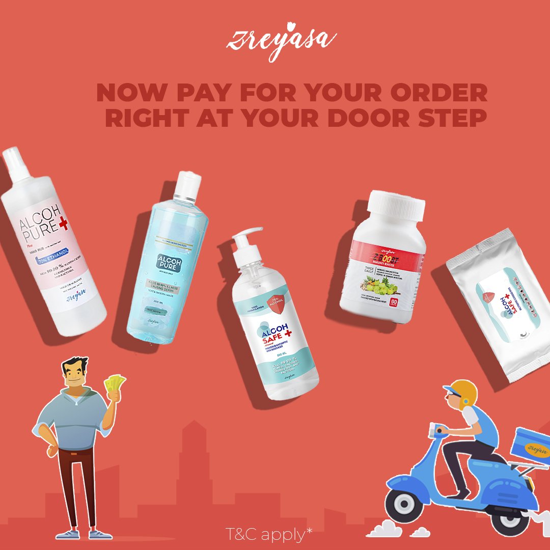 Now pay when you receive your order right at your door steps. 🚚📦
Now delivering all over India🇮🇳
Hurry!! Order Now.🏃🏼‍♀️🏃🏼
.
.
#COD #CashOnDelivery #CODservice #CashOnDeliveryservice  #zreyasa #zreyasacares #handsanitizer #handrub #KN95Mask #immunitybooster #wipes #cleansingwipes