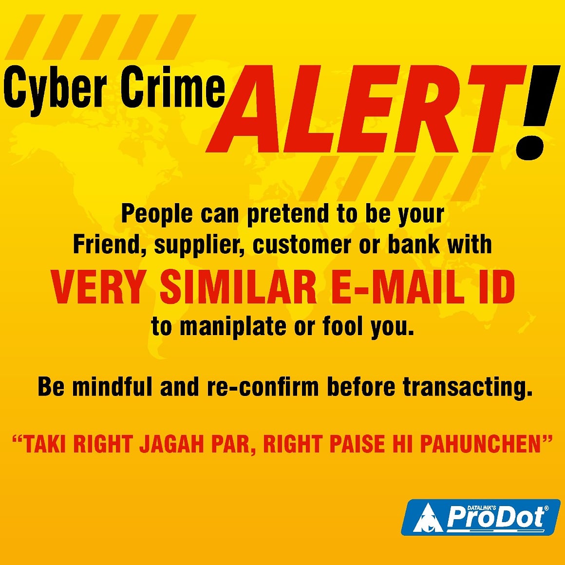 ProDotGroup's tweet photo. Don't take risk, send the right amount to the right place with ProDot antivirus software.
.
.
.
.
.

#wednesday #wednesdaywisdom #product #prodot #oneprodot #madeinindia #alert #antivirues #fraud #onlineshopping #staysafe https://t.co/Wn3fw2Z7Gi