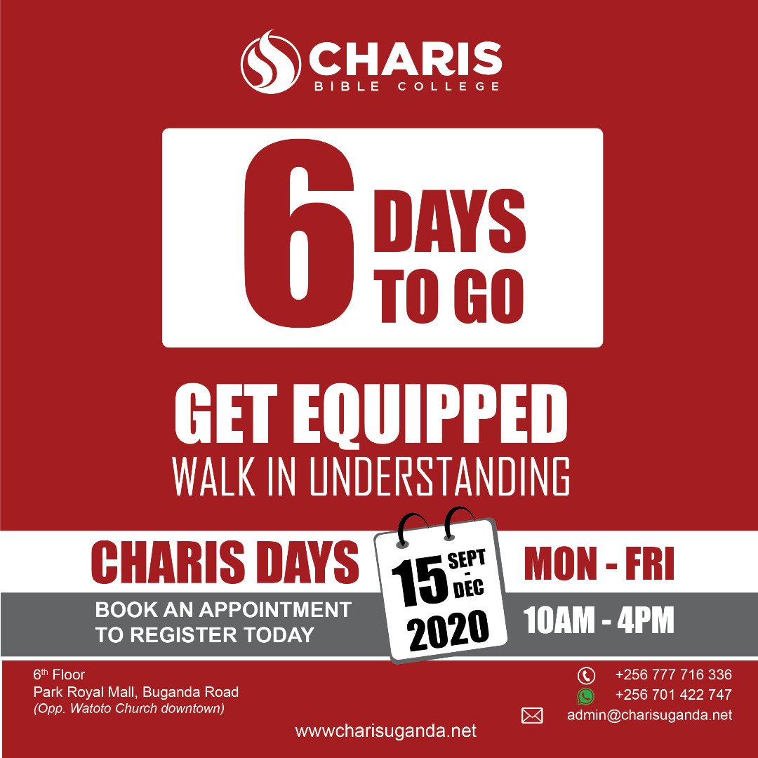 ViolaHappiness's tweet image. #6DaysCountDown to the #CharisCampusDays September intake. Have you registered?  Register now before the 15th of Sept . Registration link  👉 
charisuganda.net/about-charis/