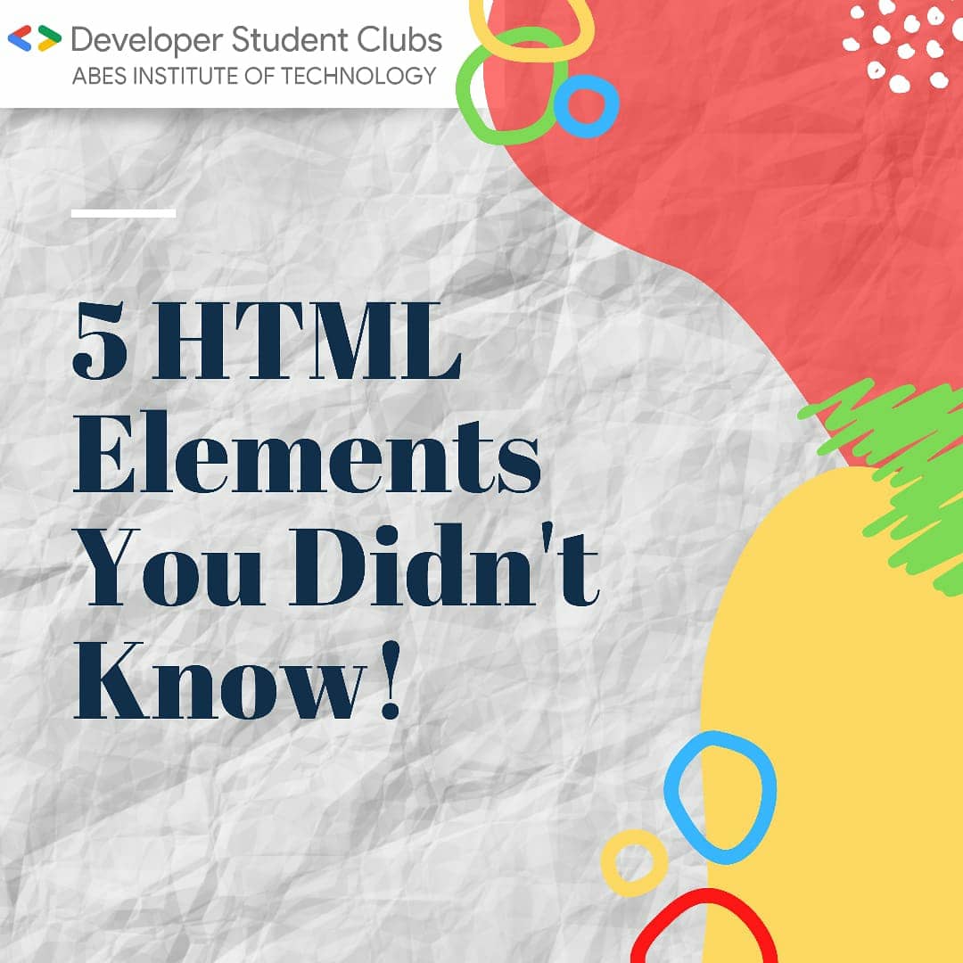 gdscabesit's tweet photo. Top HTML elements you didn't know! 🌐
#dscabesit #dsc #dscstudentlife #tech #geeklife #geeksquad #techinsider #techlead #coders #developers #designers #devteam #webdev #html #htm #techhouse #technology #techno #codinglife #programmerlife #techworld #html5 #WebDeveloper https://t.co/zxkRgbqei1