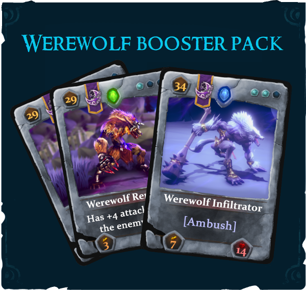 cardaclysm's tweet image. Log in to the game, enter the "Redeem code" menu and type in 'W3R3WLF-03' to receive the Werewolf Booster Pack!!!

#Cardaclysm #indiegame #boosterpack #cards