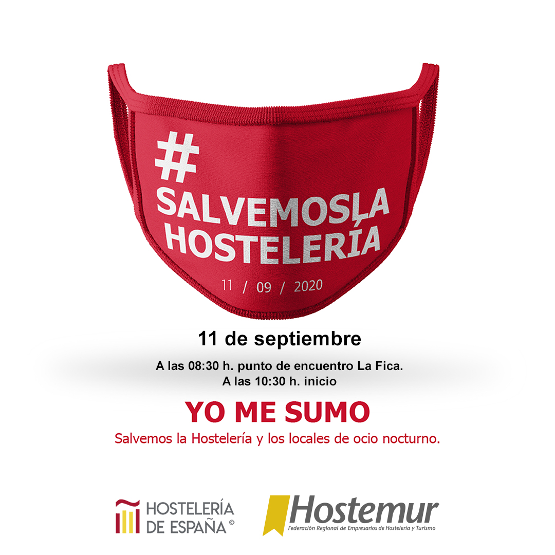 #salvemoslahosteleria 
¡Súmate este 11 de septiembre!
08:30 h. punto de encuentro📍 La Fica.
10:30 h. inicio del recorrido.

Por motivos de seguridad, para participar debes registrarte en nuestras oficinas a través de un correo electrónico📩