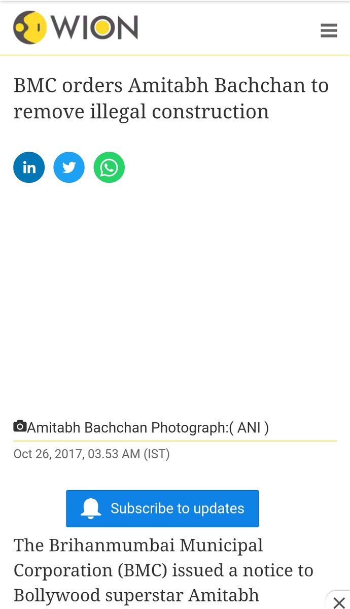 Hey  @mybmc it seems u r in hurry to remove illegal constructions to make Mumbai beautiful.So I'm here to help u out in this great work.Here r some names who getting notice from u since 2016:1. Priyanka Chopra2. Kapil Sharma 3. Amitabh Bachchan1/n #DeathOfDemocracy