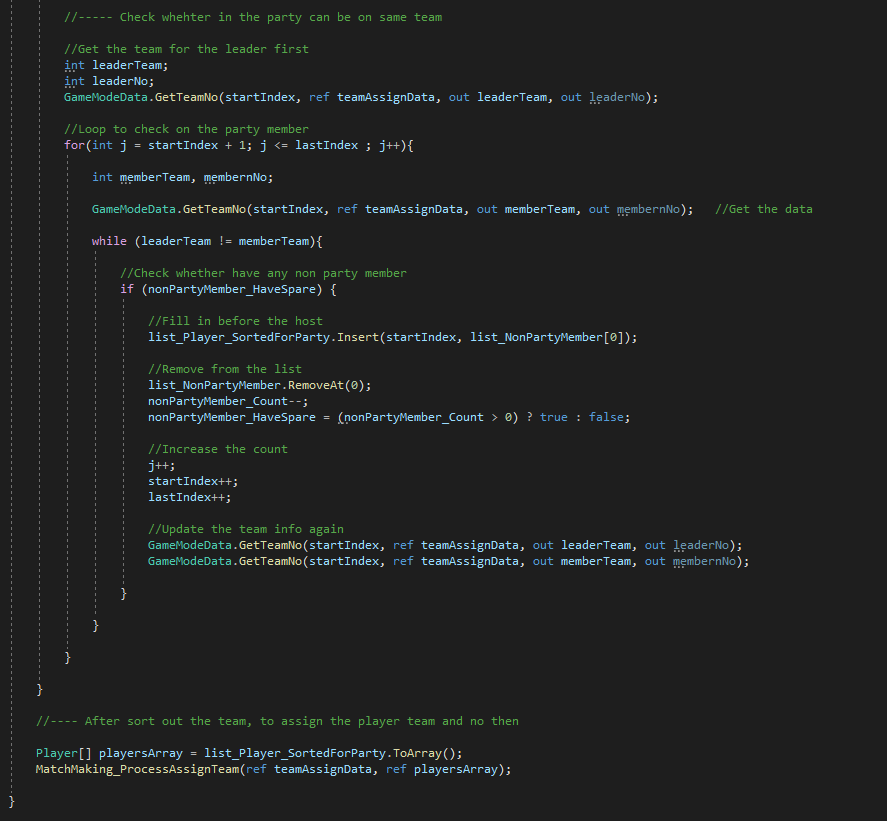 TeohTzeChian's tweet image. Got no idea whether it will work at all for sorting the match making with possible players with party join the game, all the lines are purely generated from my brain and haven't test it out yet, hopefully it working LoL
#gamedevdiary